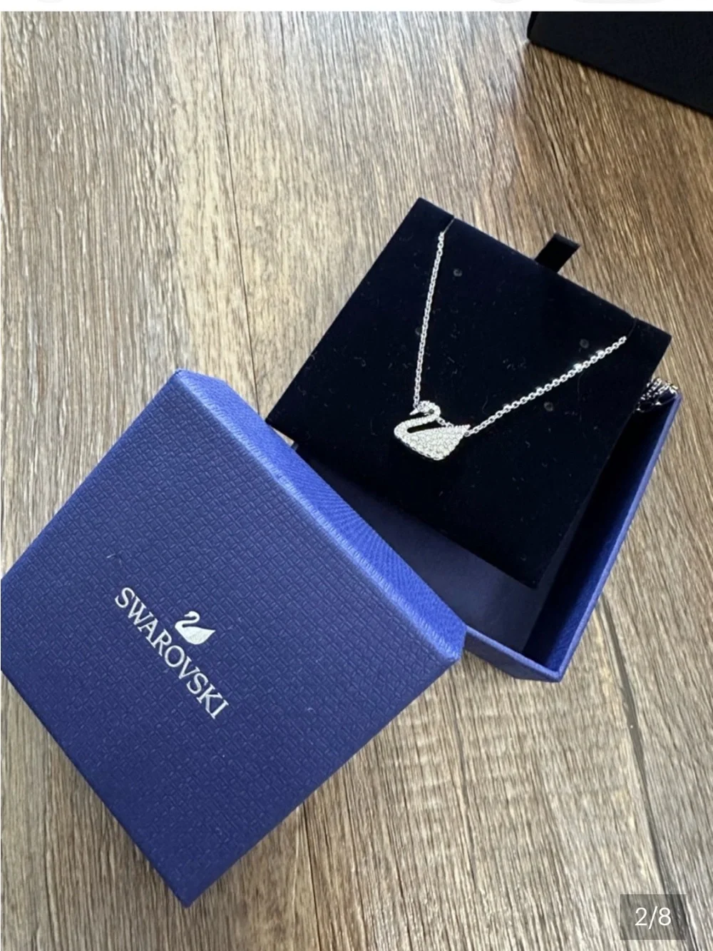 Swarovski Silver Crystal Swan Necklace - Silver Iconic - Picture 3 of 9